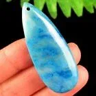50x20x7mm Blue Crazy Lace Agate druppelvormige kettinghanger met zilverkleurig klemmetje,