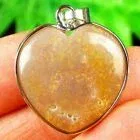 25x21x7mm Wrapped Natural Nipomo Coral Fossil hart kettinghanger