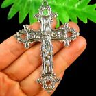 74x53x3mm Carved Tibetan Silver Cross kettinghanger
