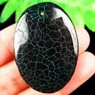 43x30x6mm Blue Black Fire Agate ovale kettinghanger