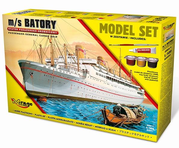 Bouwpakket Hobby Mirage schaal 1:500 MS Batory 850091 incl verf - nr. 1