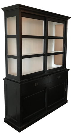 Buffetkast Putten zwart - wit 160 x 50/40 x 220cm