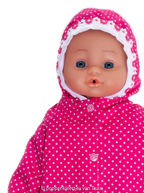 Hema pop 40 cm Jasje fuchsia/witte stipjes - Afbeelding 2