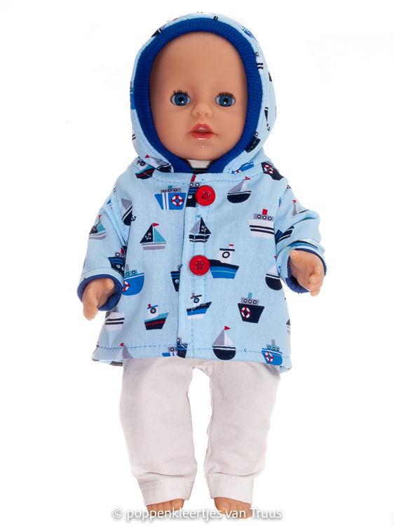 Baby Born Badpopje 32 cm Jongens jasje lichtblauw/zeil/motorscheepjes - nr. 1