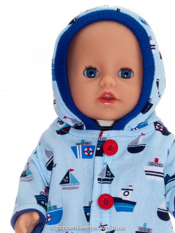 Baby Born Badpopje 32 cm Jongens jasje lichtblauw/zeil/motorscheepjes - Afbeelding 2