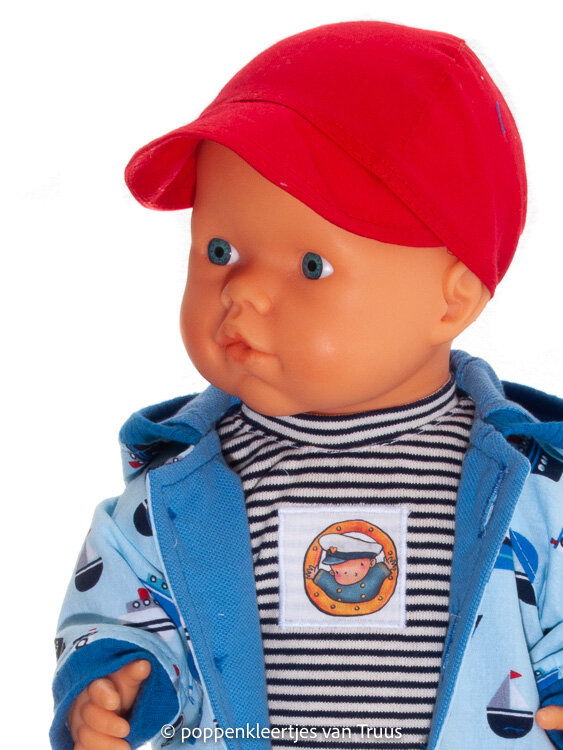Mon Bébé 40 cm Jongens jasje blauw/zeil/motorscheepjes - Afbeelding 5