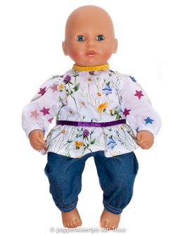 Annabel 36 cm 2 dlg. Setje veldbloemen/wit/multi