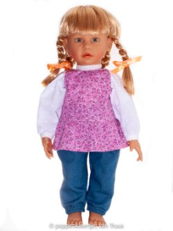 Zapf pop Emma 48/50 cm Topje roze/wit met jeansbroekje
