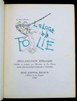 [Erasmus] L’Éloge de la Folie 1926 Band Kieffer Gelim Oplage - 4