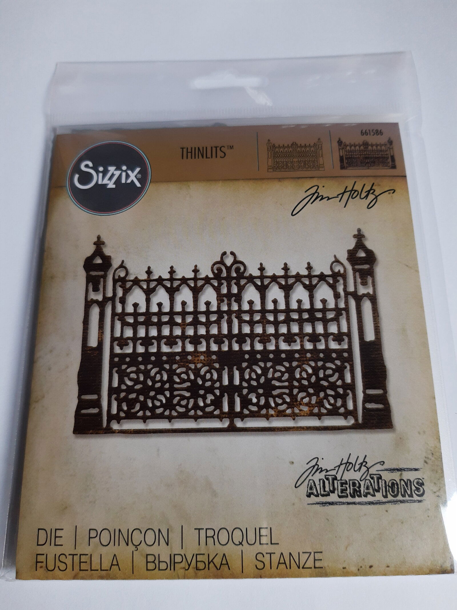 SIZZIX Tim Holz thinlits gothic gate GERESERVEERD - Afbeelding 2