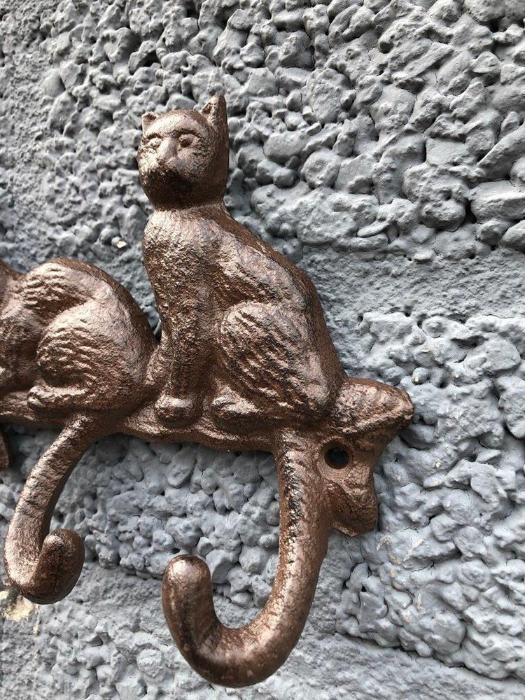 Kapstok met 4 katten -kat poes -kapstok -haak - Afbeelding 4