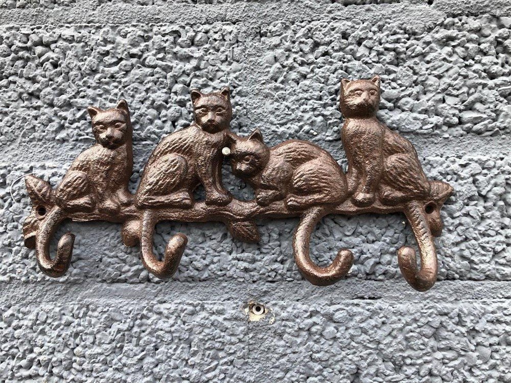 Kapstok met 4 katten -kat poes -kapstok -haak - Afbeelding 6