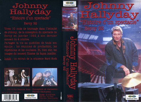 Johnny Hallyday Histoire d'un spectacle Bercy 92 VHS ZGAN - 1