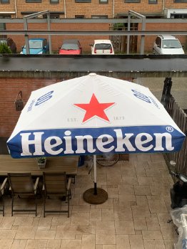 Super grote Heineken 0.0 horeca parasol 3 bij 3 meter - 3