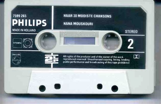 Nana Mouskouri Haar 30 Mooiste Chansons 30 nrs cassette ZGAN - 4