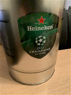Heineken Champions League blik groot opberg blik prullenbak oid