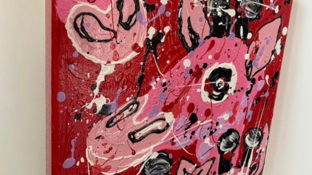 Giraffen kunst Rood / roze - Afbeelding 5