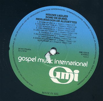 Meisjeskoor Alouettes Nieuwe liedjes rond de Bijbel LP 1984 - 3