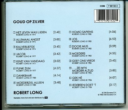 Robert Long Goud op Zilver 16 nrs CD 1988 als NIEUW - 1