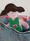 aankleedpopje met spijkerstof reistas - speelgoedpopje voor op reis - 5 - Thumbnail