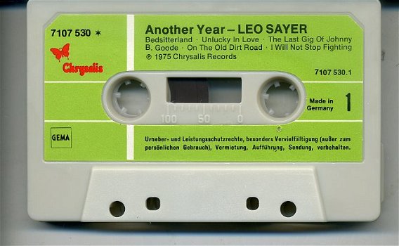 Leo Sayer Another Year cassette 1975 10 nrs ALS NIEUW - 3