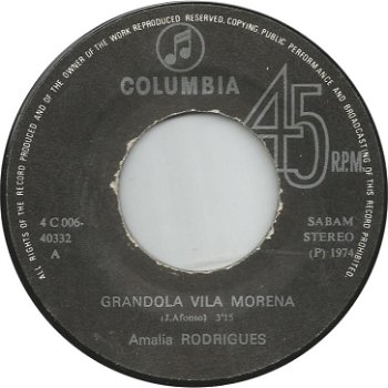 Amália Rodrigues ‎– Grândola, Vila Morena (1974) - 2