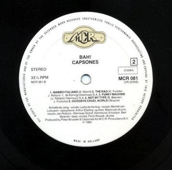 Capsones BAH! 10 nrs lp 1982 vinyl ZGAN - 3