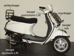 Beugelset Vespa Lx Lxv S Valbeugels 50 125 MAT ZWART