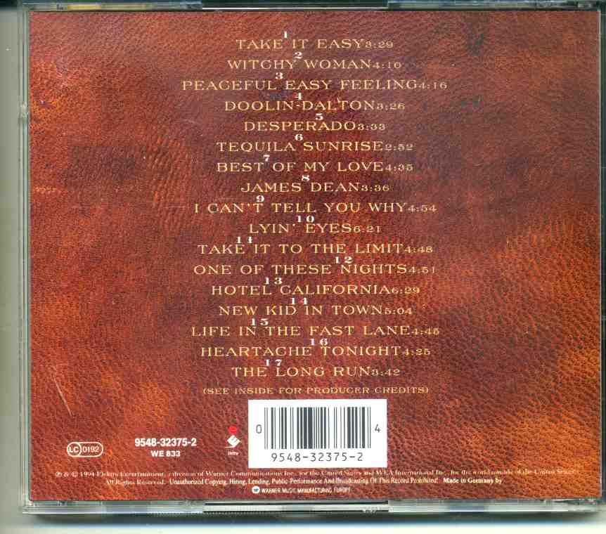 Eagles The Very Best Of 17 nrs cd 1994 ZGAN - Afbeelding 2
