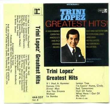 Trini Lopez Greatest Hits 14 nrs cassette 1969 ZGAN - 1