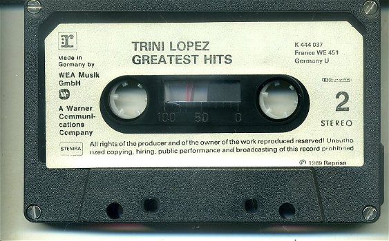 Trini Lopez Greatest Hits 14 nrs cassette 1969 ZGAN - 4