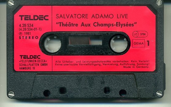 Salvatore Adamo Live Théâtre Aux Champs-Elysées 27 nrs ZGAN - 3