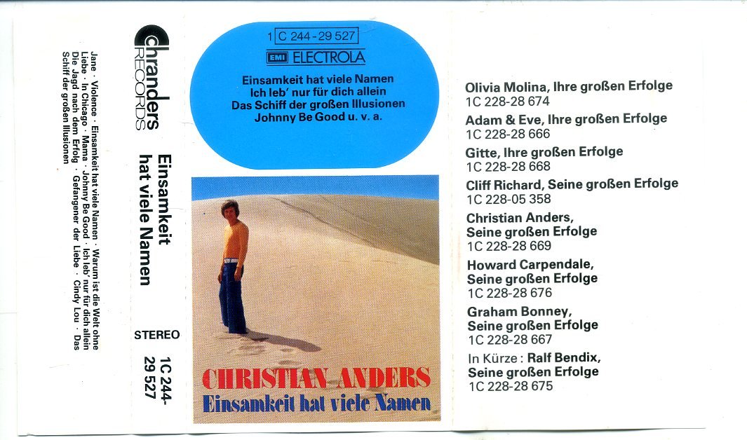 Christian Anders Einsamkeit Hat Viele Namen 12 nrs cassette 1974 ZGAN - Afbeelding 2