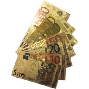 Euro bankbiljeten 7 stuks met goudglans - nr. 1