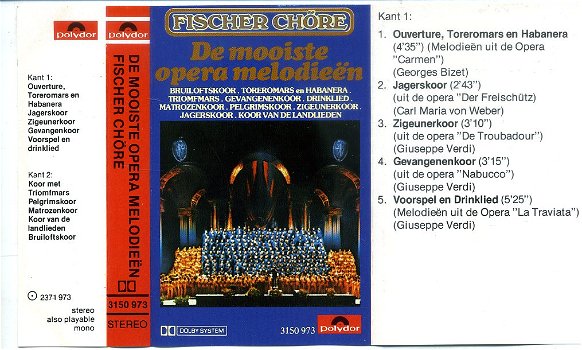 Fischer Chöre De mooiste opera melodieën 10 nrs cassette - 1