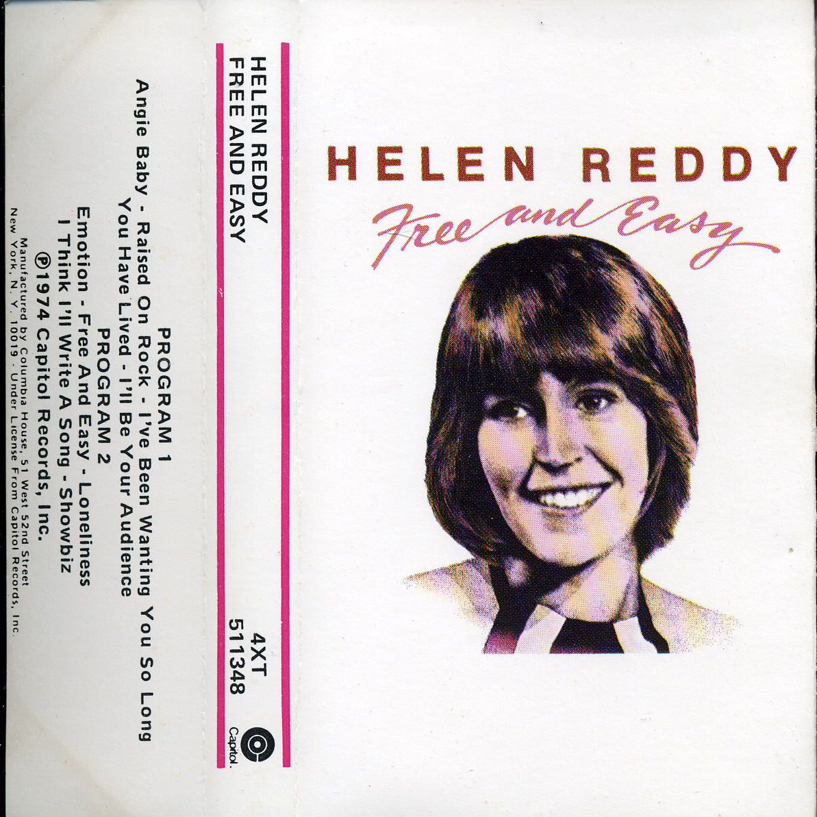 Helen Reddy Free and Easy 10 nrs cassette 1974 als NIEUW - Afbeelding 2