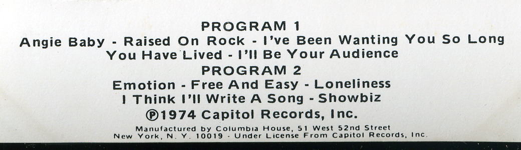 Helen Reddy Free and Easy 10 nrs cassette 1974 als NIEUW - Afbeelding 3