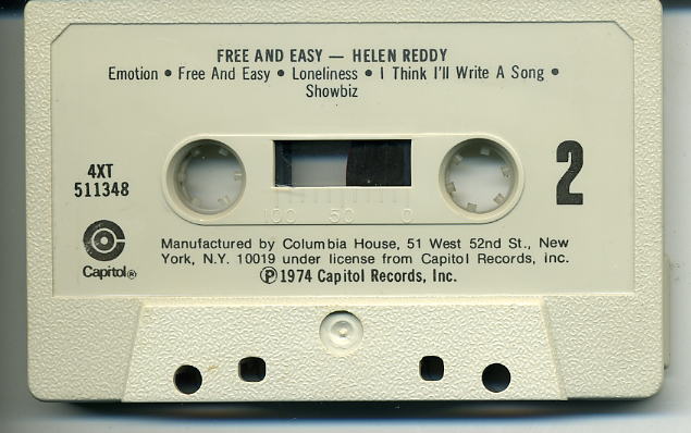 Helen Reddy Free and Easy 10 nrs cassette 1974 als NIEUW - Afbeelding 5