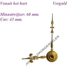 Franse pendule wijzers = Fleur de Lys = Verguld =39878