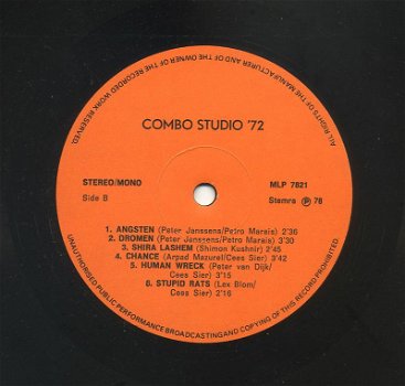 Combo Studio '72 Purmerend 12 nrs lp 1978 mooie staat - 3