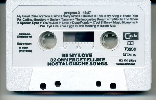 Be My Love 32 onvergetelijke nostalgische songs cassette - 4