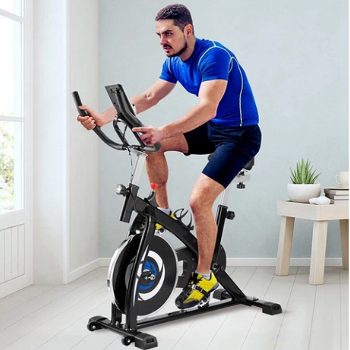 Indoor Cycling Bike with 4-Way Adjustable Handle & Seat, Home Fitness Stationary - 3