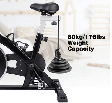 Indoor Cycling Bike with 4-Way Adjustable Handle & Seat, Home Fitness Stationary - 5