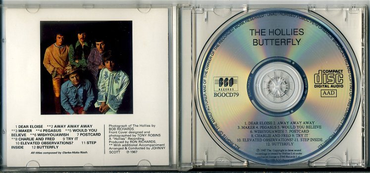 The Hollies Butterfly 12 nrs cd 1990 ZGAN - 2