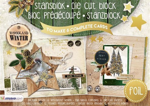 3D Stansblok A5 - Woodland Winter A5STANSBLOKWW07 - 0