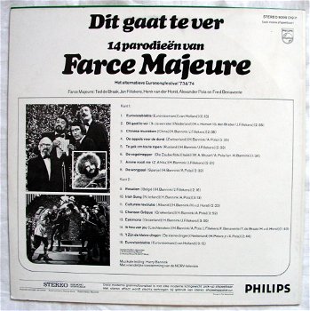 Farce Majeure Dit gaat te ver 14 parodieën LP 1974 ZGAN - 4