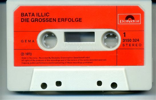 Bata Illic Die Grossen Erfolge 12 nrs cassette 1972 ZGAN - 2