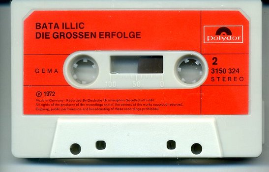 Bata Illic Die Grossen Erfolge 12 nrs cassette 1972 ZGAN - 3