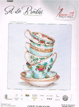 LUCA BORDUURPAKKET , TURQUOISE THEMED TEA CUPS 2325 - 0