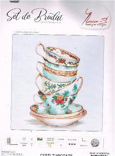 LUCA BORDUURPAKKET , TURQUOISE THEMED TEA CUPS  2325